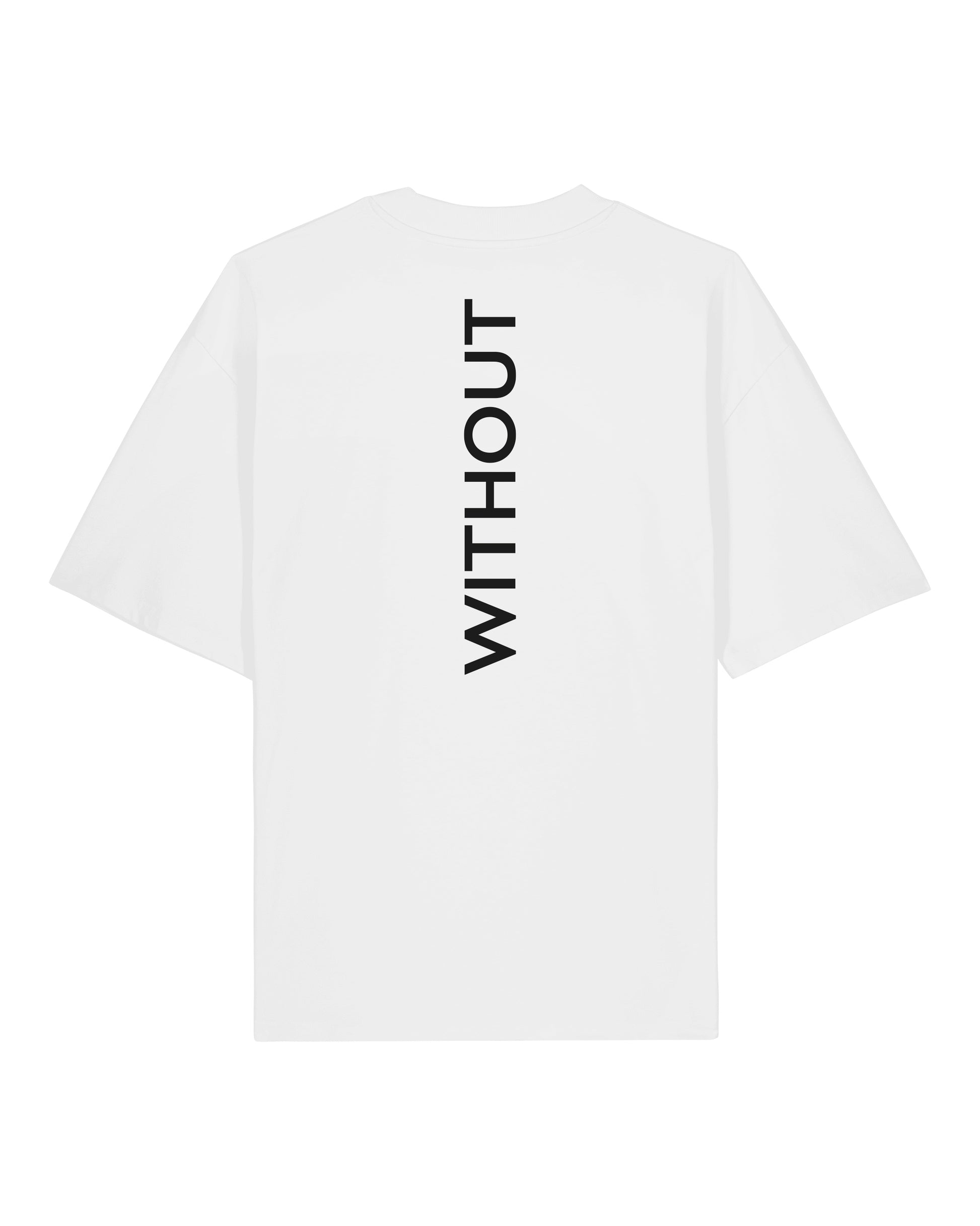 WITHOUT Flatlay T-Shirt White Back