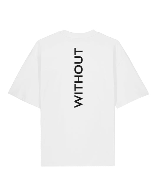 WITHOUT Flatlay T-Shirt White Back